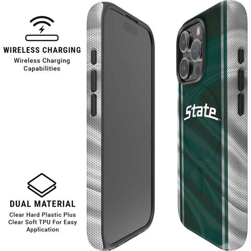 Michigan State University Jersey Grey iPhone 16 Pro Magsafe Impact Case